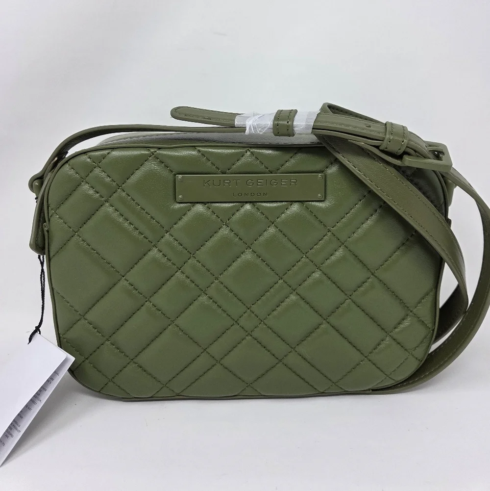 Kurt Geiger Olive Quilted Crossbody Bag